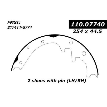 CENTRIC PARTS Centric Brake Shoes, 111.07740 111.07740